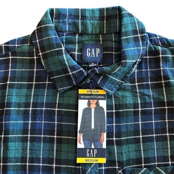 NEW Gap Relaxed Fit Flannel Shirt - Picture 1 of 8